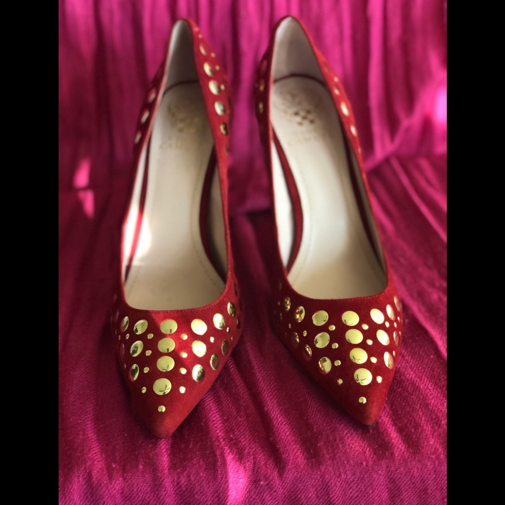 Vince Camuto Red Suede Heels